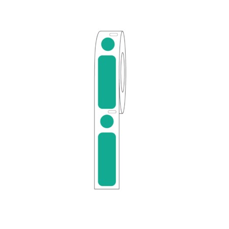 Nevs Direct Thermal Cryo 38x13mm & 9.5mm Dot for 2.0ml Tubes/Vials Green LDTC-1121238-G